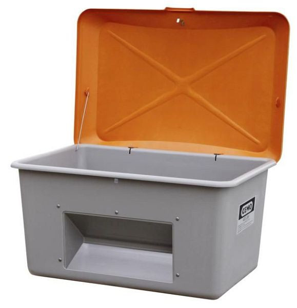 Cemo Streugutbehälter Plus 3 400 l, grau/orange, mit Entnahmeöffnung, 10570