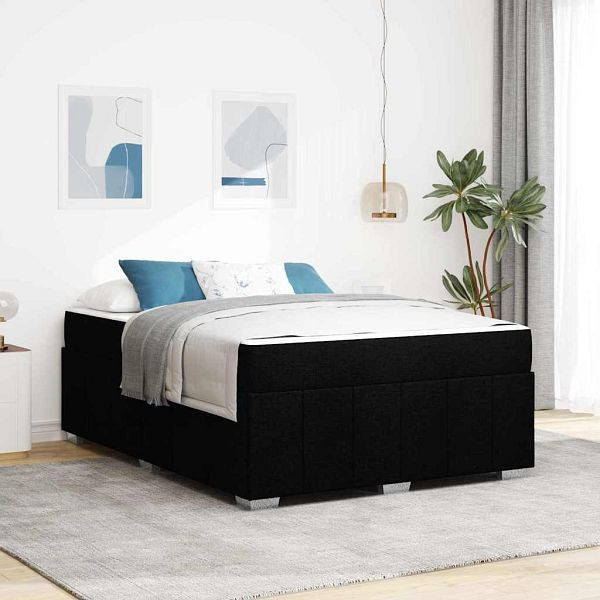vidaXL Bettgestell mit Matratze Schwarz 140 x 200 cm Stoff, 3398288