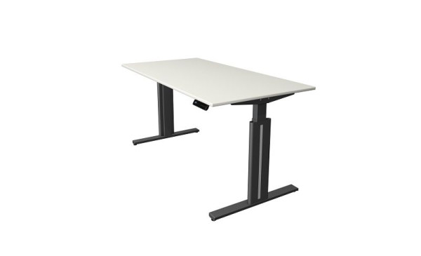 Kerkmann Sitz-/Stehtisch B 1600 x T 800 mm, elektrisch höhenverstellbar von 720-1200 mm, Memory-Funktion, 4 Höhen, weiß, (Montage), 10323310-1