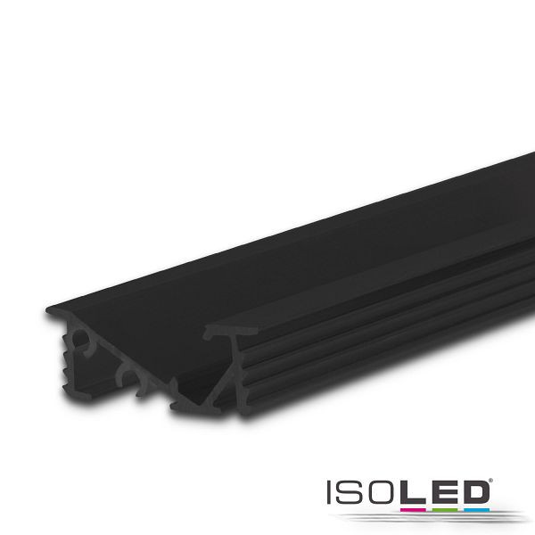 ISOLED LED Einbauprofil FURNIT6 D Aluminium schwarz RAL 9005, 200cm, 114818