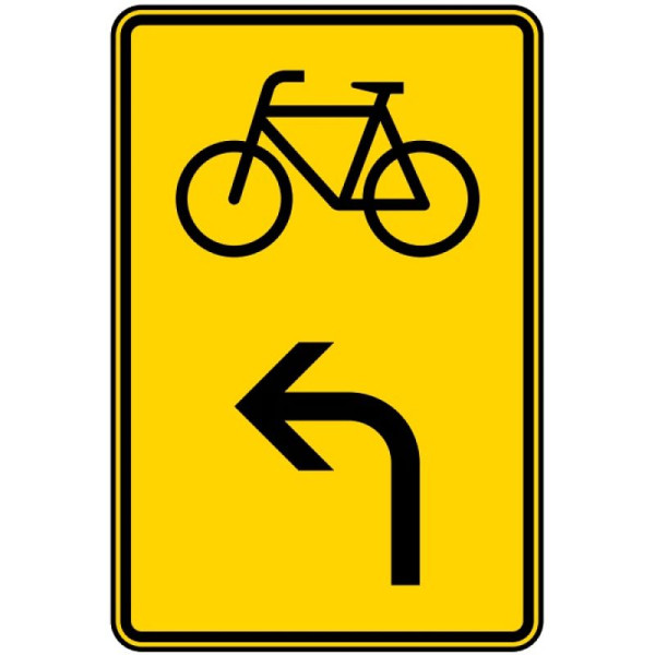 Stein HGS Vorwegweiser für Radverkehr linksweisend Nr. 442-13, 900x600mm /RA2/Flachform 3mm, 442-13-223