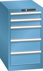 LISTA Schubladenschrank 18x27E (BxTxH) 411x572x700mm KEY Lock, Lichtblau, 5 Schubladen, Fronthöhen: 75 - 150 mm, 78.420.010