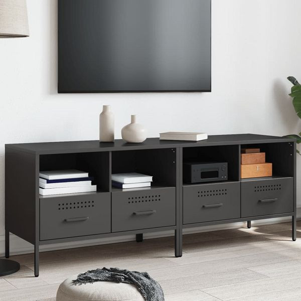 vidaXL TV-Schränke 2 Stück Schwarz 68x39x50,5 cm Kaltgewalzter Stahl, 843043