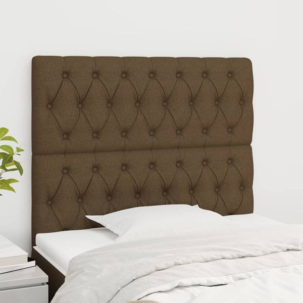 vidaXL Kopfteile 2 Stück Dunkelbraun 100x7x78/88 cm Stoff, 3116661