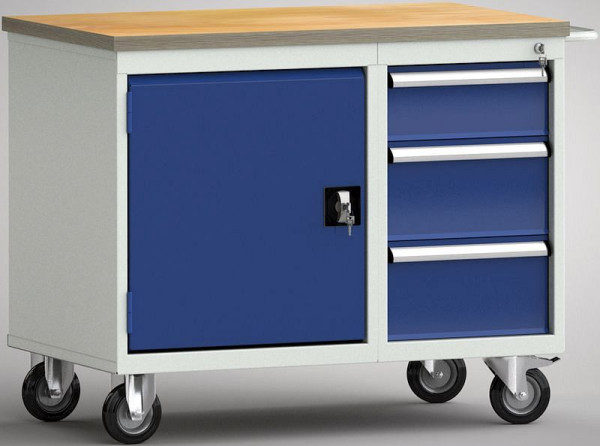 KLW Standard-Werkbank - 1000 x 620 x 830 mm L x T x H, links 550 mm, rechts 150EA/200EA, WS824N-1000M20-E7049