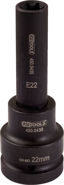 KS Tools 1" Kraft-Stecknuss E-Torx, lang, E20, 450.0482