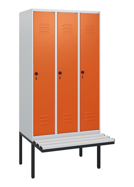 C+P Umkleidespind Classic PLUS, 3 Abteile, 1950x900x815mm, 7035/2004, Drehriegel, 0800405-30 S10060