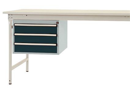Manuflex Gehäuse-Unterbau stationär, Nutzhöhe 300 mm mit 3 Schubfächer, für Tischtiefe 800 mm, Anthrazit, ZB4602.7016