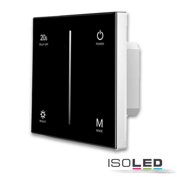 ISOLED Sys-Pro 1 Zone Touch/Funk-Dimmer 230V schwarz, 360VA, Phasenan-/Abschnitt wählbar, 114429