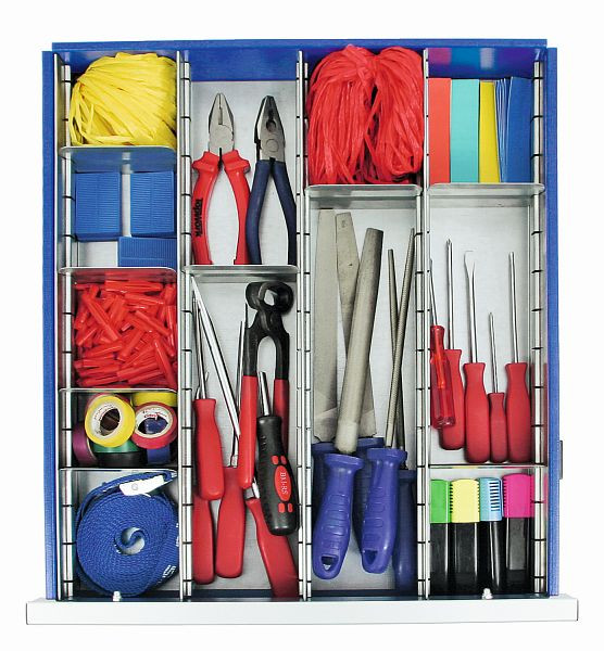 stumpf Einteilungs-Set, 1/4 verzinkt, 12-teilig, 100 mm hoch, für 100 mm hohe Schubladen der Serien T100/35, STS, ESTA und MovaFlex, 7001111