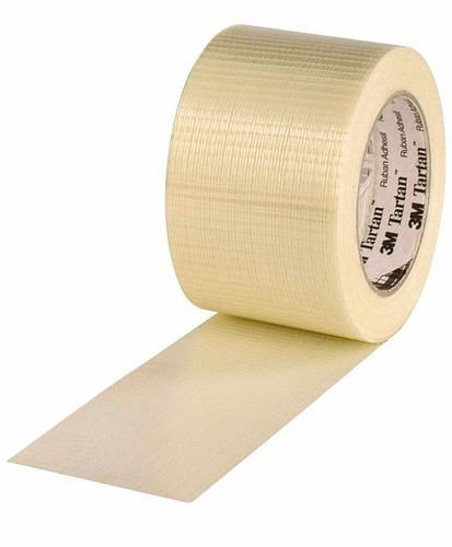 3M Filamentband in Premiumqualität mit Glasfaserverstärkung, 75 mm breit x 50 m, Stärke 125µ, VE: 12 Rollen, 299497