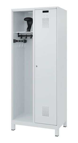 C+P Feuerwehrspind Evolo, Modell KOMBI, 2 Abteile, H1850xB800xT500 mm, Lichtgrau, Füße, 0494015-16 S10006