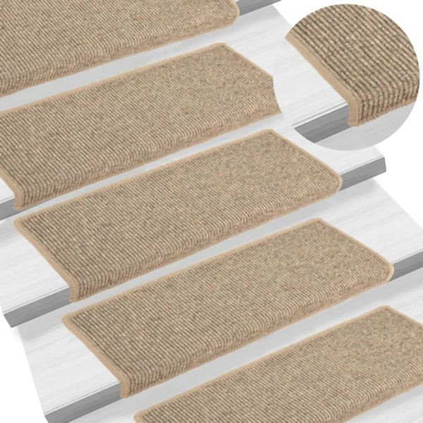 vidaXL Stufenmatten Selbstklebend 15 Stk. Dunkelbeige 65x21x4 cm, 326908