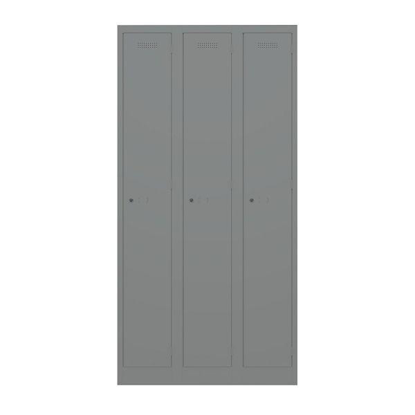 Bisley Garderobenschrank Primary Locker, 3 Abteile, 649 slate, PL3050T1649