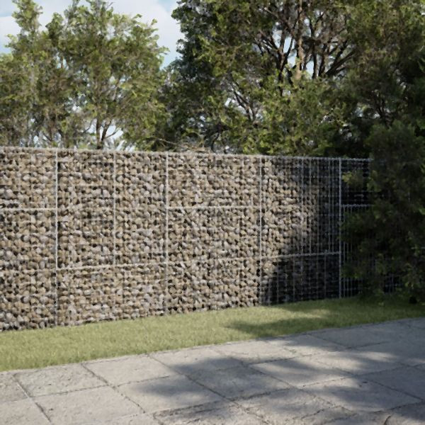 vidaXL Gabione mit Deckel 300x50x150 cm Verzinktes Eisen, 3295156