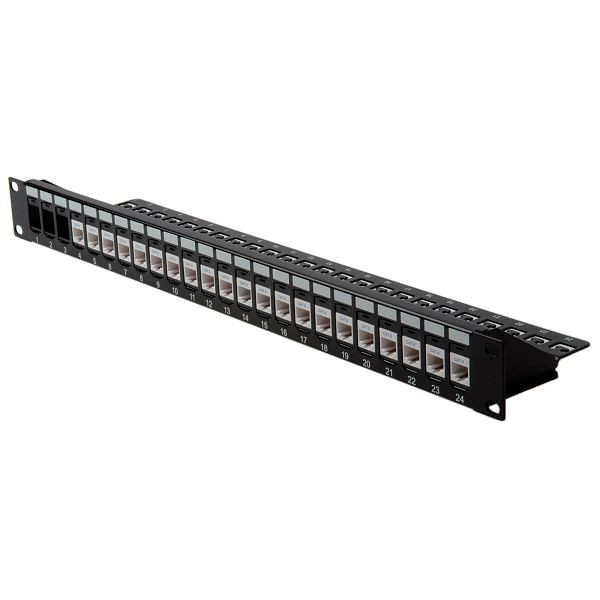 ROLINE 19"-Keystone-Modulträger, 24-Port, ungeschirmt, schwarz, 26.11.0357