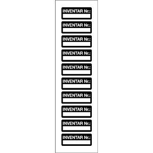 Moedel Inventar-Etiketten, Aluminiumfolie, 50x20 mm, VE: 50 Stück, 55182