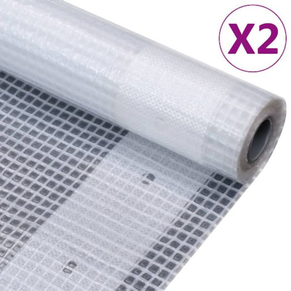 vidaXL Gitter-Abdeckplanen 2 Stück 260 g/m² 2x4 m Weiß, 3082812