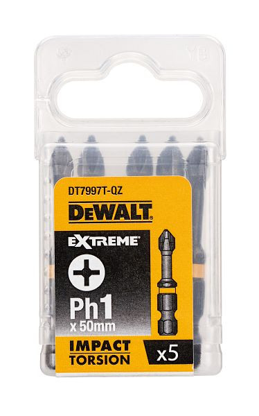 DeWalt Torsion Bit schlagfest Ph1 50mm, VE: 5 Stück, DT7997T-QZ