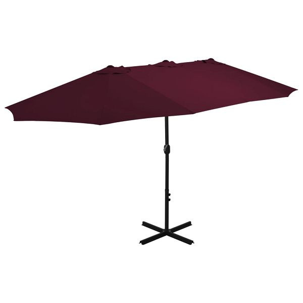 vidaXL Sonnenschirm mit Aluminium-Mast 460 x 270 cm Bordeauxrot, 44871