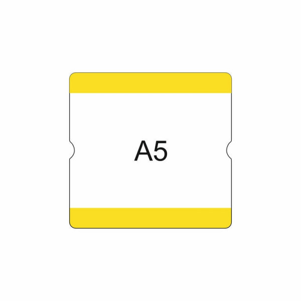 Eichner Bodenbeschriftungstasche A5 offen für innen, austauschbare Beschriftung, für Palettenstellplätzen, 216x231 mm, gelb, VE: 10 Stück, 9225-20520-040