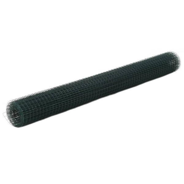 vidaXL Drahtzaun Stahl mit PVC-Beschichtung 25x1,5 m Grün, 143636