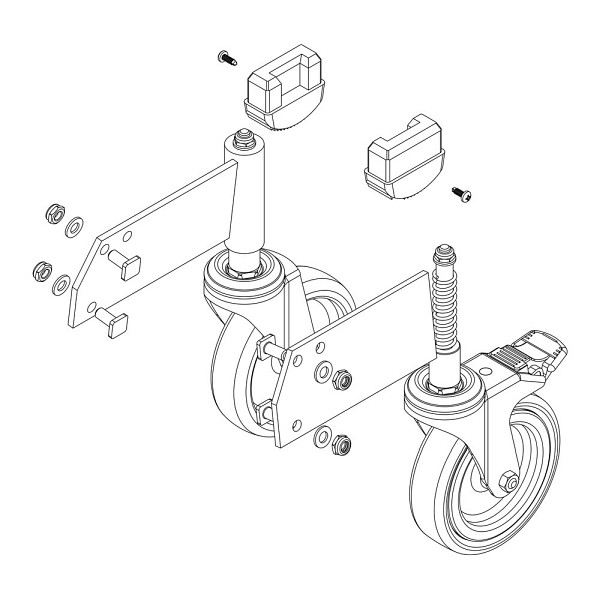 Munk Günzburger Steigtechnik Rollensatz Stützteil elektrisch ableitfähig, 800012