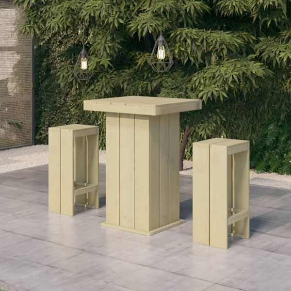 vidaXL 3-teilig Gartenbar-Set Kiefernholz Imprägniert, 3096633