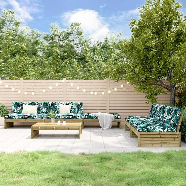 vidaXL 6-teilig Garten-Lounge-Set mit Kissen Imprägniertes Kiefernholz, 3186157