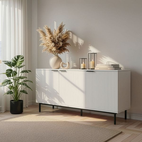 HOME DELUXE Sideboard NYLA Weiß - 154 x 73 cm, 74307
