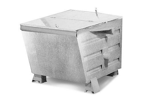 DENIOS Schüttgutbehälter Universal aus Stahl, 200 Liter, mit Deckel, verzinkt, 174-052