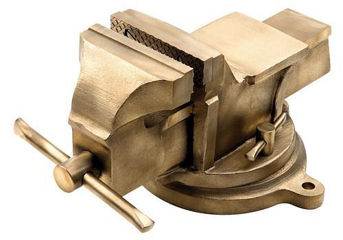 DENIOS Schraubstock, Spannweite 130 mm, Backenbreite 125 mm, Sonderbronze, für Ex-Zonen, 262970