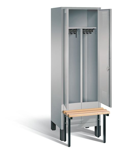 C+P Schwarz-Weiss-Spind Evolo, H1850xB610xT815mm, Farbe: Weißaluminium, 48032-20 S10102