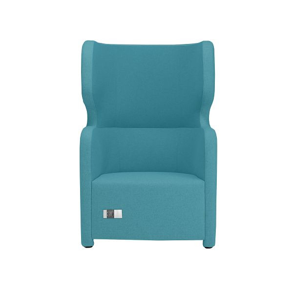 Bisley Sessel Vivo, Einsitzer, Hohe Rückenlehne, 2 Seitentaschen, 2 Steckdosen und 2 USB Anschlüsse, NE0411 türkis, VIVH1PS2.NE0411