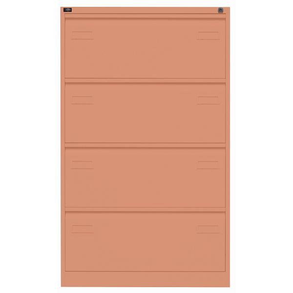Bisley LIGHT Hängeregistraturschrank LIGHT, doppelbahnig, 4 HR-Schubladen, 658 coral, CDF4658
