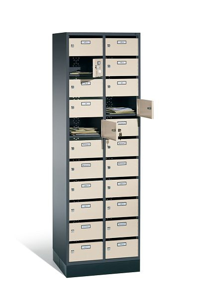 C+P Verteilerschrank, H1950xB620xT490mm, Farbe: Schwarzgrau / Perlweiß, 8170-211 S10369