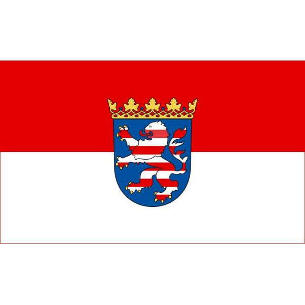 Stein HGS Landesflagge Hessen, 100 x 150 cm (Querformat), mit Seil und Schlaufe, FlagTop 160 g/m², für Fahnenmasten 6 m, ohne Hohlsaum, 26355