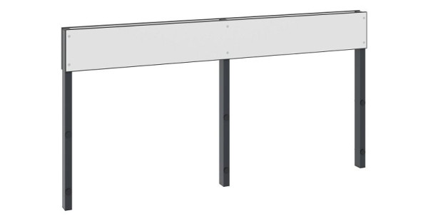C+P Rückenlehne 1-seitig, Feuchtraum, H796xB1500 mm, Schwarzgrau/HPL Weiß, 8061-732 S10001