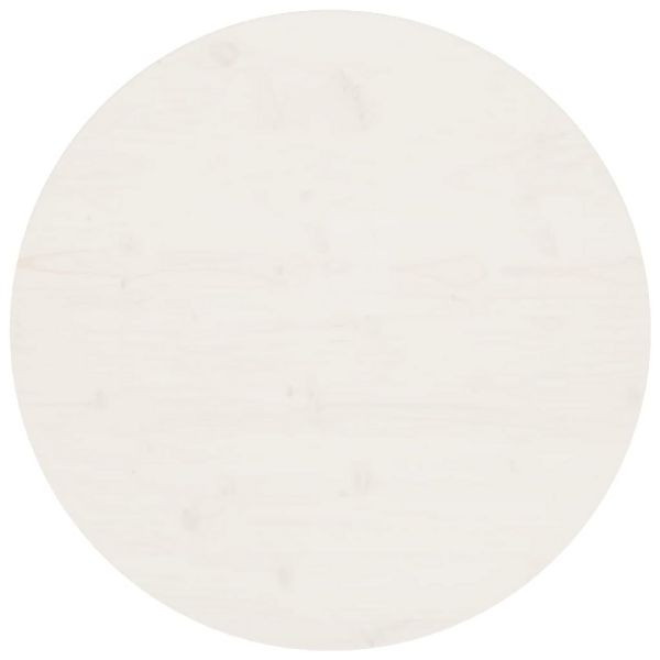 vidaXL Tischplatte Weiß Ø70x2,5 cm Massivholz Kiefer, 813655