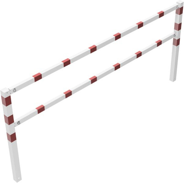 Schake Wegesperren feststehend, zusammenschraubbar mit Ober- und Knieholm, feuerverzinkt und weiß beschichtet, Gesamtbreite: 3000 mm, 416_30B