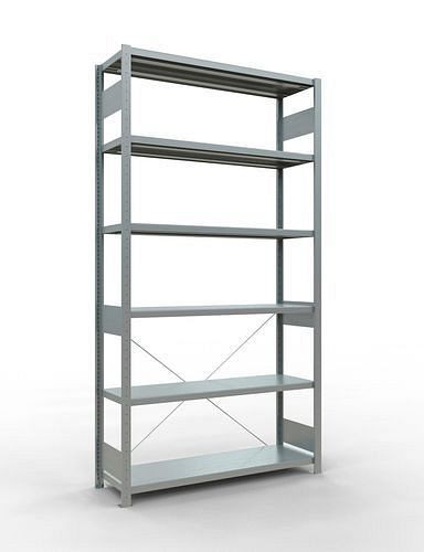Schulte Fachbodenregal, Grundfeld, 6 Lagerebenen, Kreuzstrebe, Fachlast 250 kg, 1360 x 436 x 2500 mm, 278763