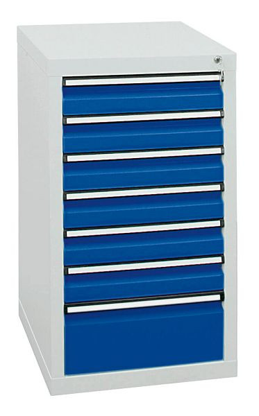 stumpf Schubladenschrank Serie STS 410, RAL 7035/5010, 7 Schubladen (6x100, 1x200 mm), 7101274