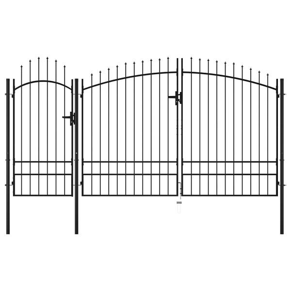 vidaXL Gartentor Stahl 2,45x4 m Schwarz, 144366, 8718475736462