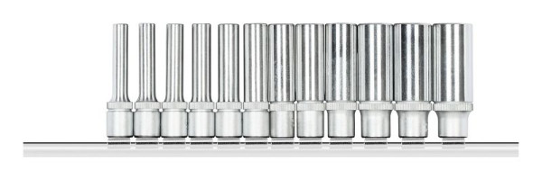 GEDORE red Steckschlüsseleinsätze 1/4", 6-kant, metrisch, lang, auf Steckleiste, 12-teilig, 3300021