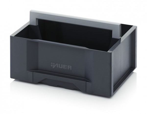 Auer Toolboxen Basic, 40 x 30 x 23 cm, Box dunkelgrau, Griff hellgrau, TB W 4316 F4