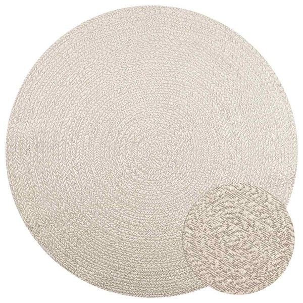 vidaXL Teppich ZIZUR Creme Ø 200 cm Jute-Optik Indoor und Outdoor, 4010387