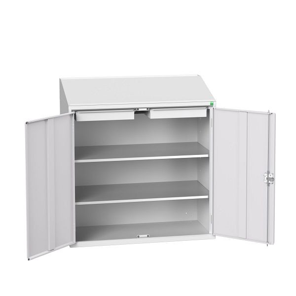 bott verso Economy Pult, mit 2 Fachböden und 2 Schubladen, BxTxH: 1050 x 550 x 1130 mm, Lichtgrau / Lichtgrau, 16929214.16