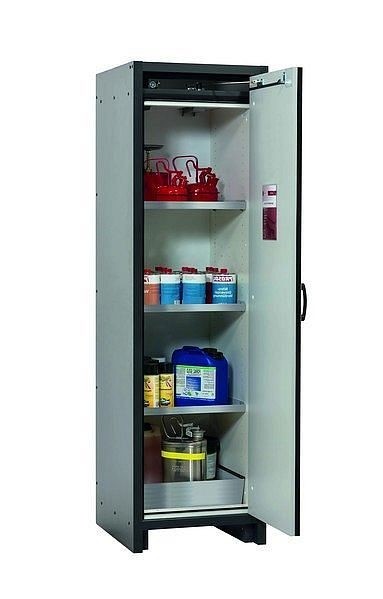 asecos Sicherheitsschrank Q-CLASSIC-30, Q30.195.056.R in reinweiß RAL 9010 mit 3x Fachboden (Edelstahl), 31007-070-33412