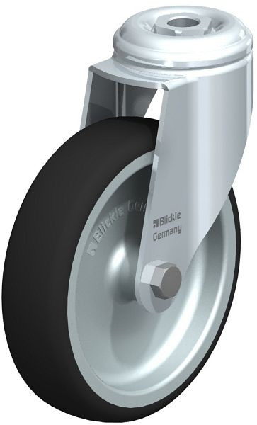 Blickle LKRA-PATH 126G Apparate-Lenkrolle mit Rückenloch, Thermoplastisches Polyurethan, Grau, 846955
