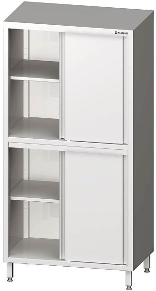 Stalgast Hochschrank mit Schiebetüren, 1100x500x2000 mm, mit zwei Schrankräumen, verschweißt, VHK11514